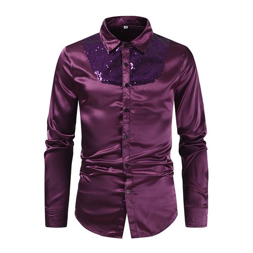 Uomo lucido camicia maglietta - lucido,