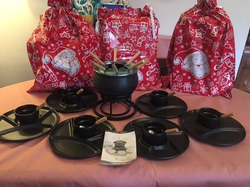 Set fonduta smaltato nero