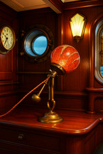 Vintage Brass Gimbal Lamp