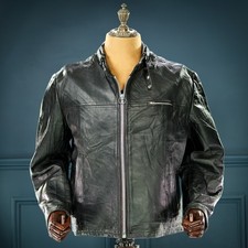 Giacca pelle nera vintage anni