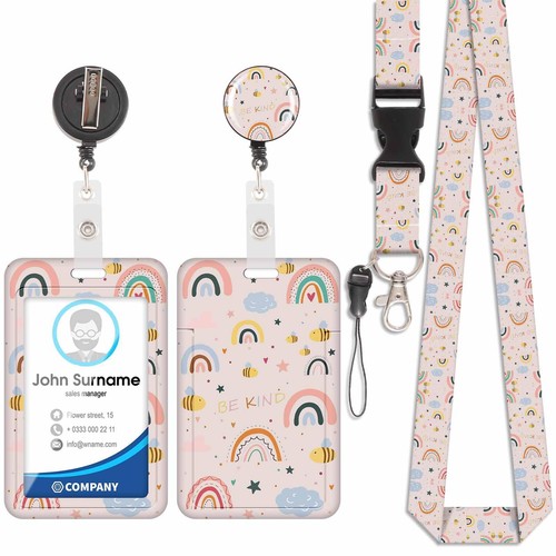 Porta badge con cordino