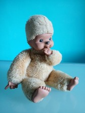 "MONCICCI", giocattolo vintage, colore beige, vinile e tessuto, altezza 35 cm.