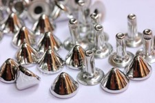 Borchie cono ALTO a rivetto 8MM color argento quantità a scelta da 50 a 1000 pz