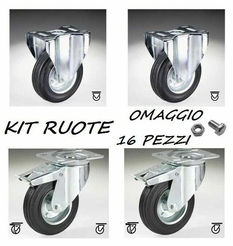 Ruote gomma con piastra - in,