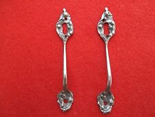 ANTICA COPPIA MANIGLIE  ARGENTATE X CREDENZA  ARMADIO LIBRERIA SCRIVANIA ARGENTI