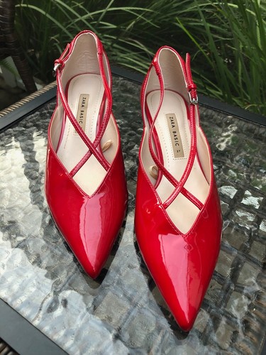 Zara rosso sandali mule - rosso,
