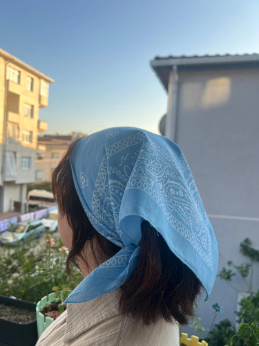Bandana blu fascia stampa