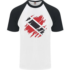 T-Shirt Da Baseball S/S Per Uomo Torn Trinidad E Tobago Day