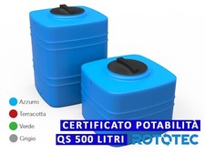 SERBATOIO ESTERNO ROTOTEC CUBO QS 500 LT POLIETILENE STOCCAGGIO ACQUA GIARDINO