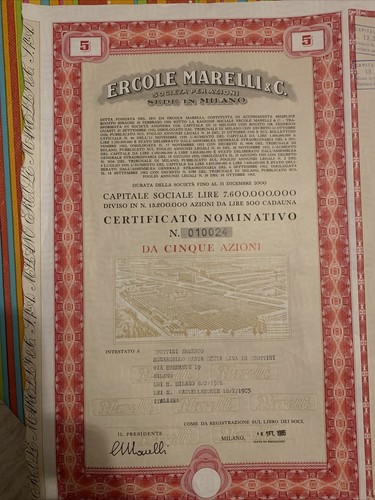 Certificato azionario ercole - certificato,