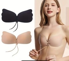 2 pz, reggiseno push up reggiseno Nero senza schiena in silicone senza s 0217