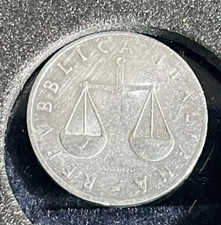 1 Lira Italia, Una Lira , Repubblica Italiana. Cornucopia dal 1954