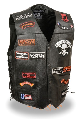 Gilet moto pelle nero - gilet, evento