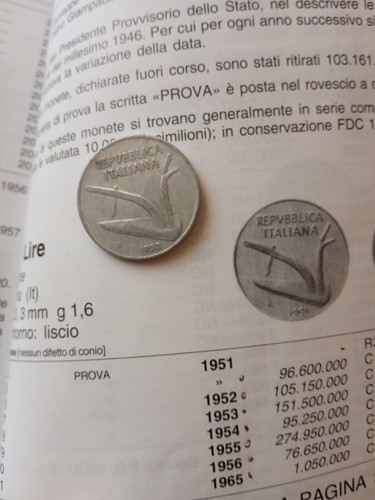 Moneta lire del 1953 - moneta, 10