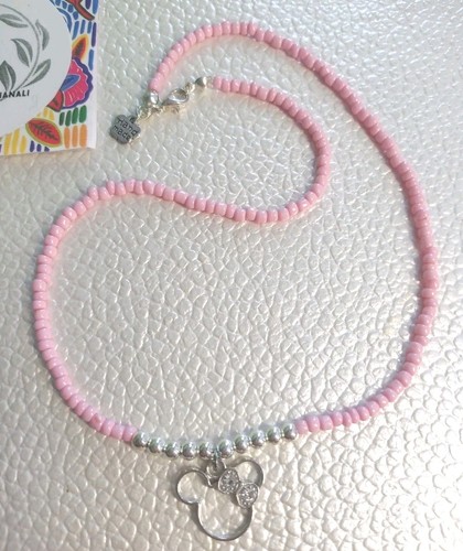 Collana perline rosa minnie - rosa,