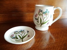 Portmeirion Botanic Garden ceramica tavola mug tazza con piattino Forget me not 