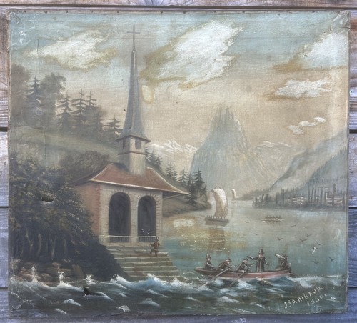 Suisse lac leman peinture - peinture, art