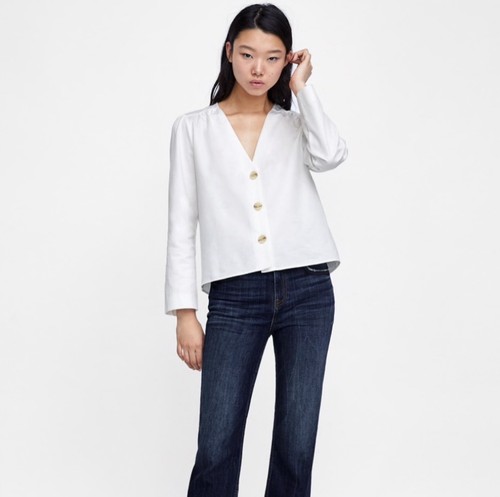 Blusa zara bianca - blusa,