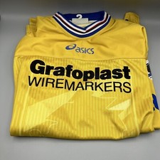 2001/2002 SAMPDORIA MAGLIA CALCIO GIALLA GRAFOPLAST ASICS TAGLIA M MAGLIETTA