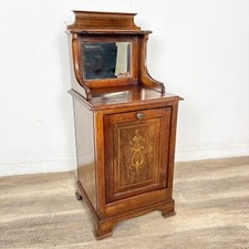 Comodino mobiletto Porta carbone antico in legno d'epoca inglese epoca 800 