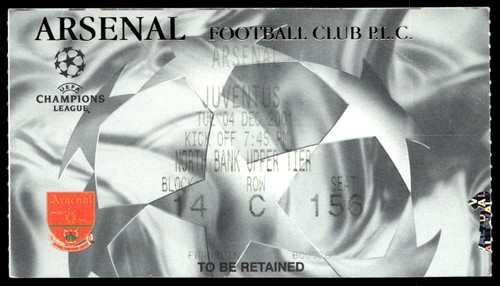 Biglietto 2001 arsenal vs - 2001,
