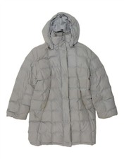 GEOSPIRIT Cappotto donna imbottito con cappuccio IT 44 grigio medio poliestere CU04
