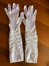 Guanti raso bianchi sposa o carnevale