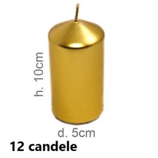 x Set 12 Pezzi Candele Oro