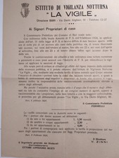 Bari Istituto Vigilanza Notturna Avviso anno 1926