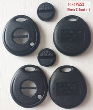 2PEZZI GUSCI GEMINI RICAMBIO ANTIFURTO ORIGINALE 2 TASTI FRONTE / RETRO+GOMMINO
