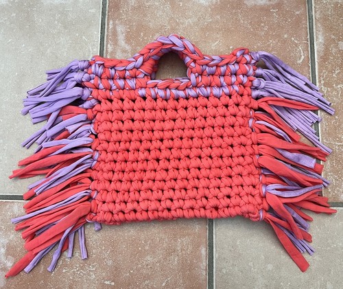 Borsa bicolore con frange - bicolore,