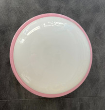 Plafoniera soffitto rotonda  diametro 30 vetro bianca e rosa usata