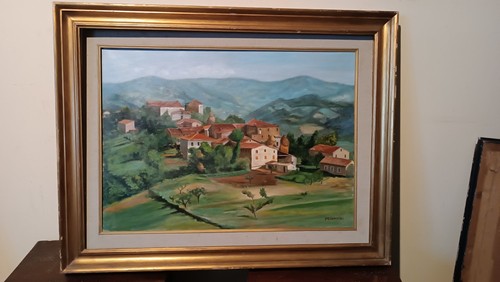 Dipinto olio tela - dipinto, paese