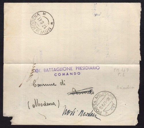Posta militare 1941 lettera - posta, da