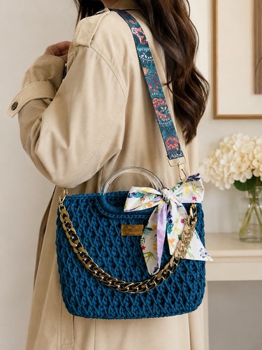 Borsa tracolla all - borsa, all'uncinetto