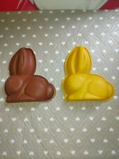 Stampi In Silicone Per Torte Budini Ecc. Tris di coniglietti più foglio fucsia