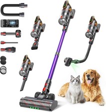 Aspirapolvere Senza Fili, 600W 50KPa 65Mins, Aspirapolvere a Bastone con Touch Screen Auto-