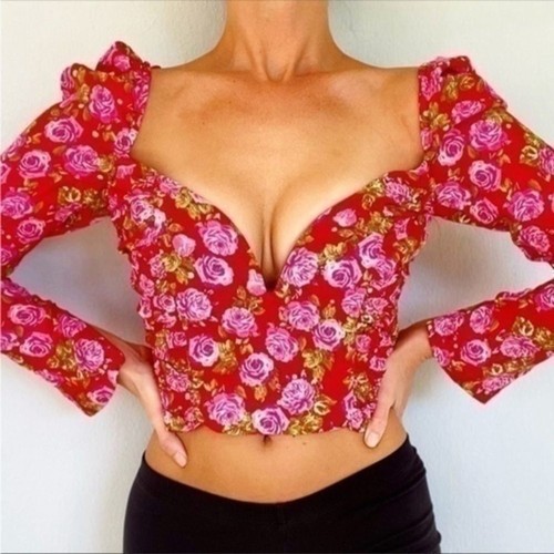Zara floral draped top - draped,