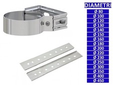 ALLINOX Staffa Canna Fumaria Collare Regolabile Fissaggio a Muro In Acciaio Inox