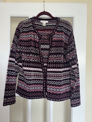Dressbarn purple white aztec