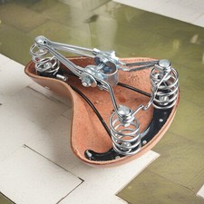 Sella bici retrò vintage classica marrone vera pelle bicicletta molla se