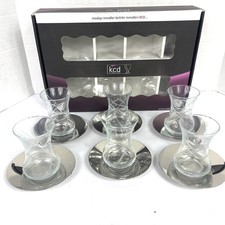 Set da tè in vetro inciso