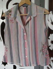 Camicia effetto seta a righe e