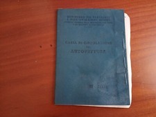 CARTA DI CIRCOLAZIONE PER AUTOVETTURA Simca 1000 Sa 1970 per collezionismo