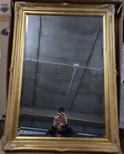 Grande Specchiera Francesina Da Parete Antica Con Specchio Molato Color Oro Bari