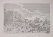 Stampa antica Venezia Canal Grande 1780 edit. Daumont Riproduzione del XX secolo
