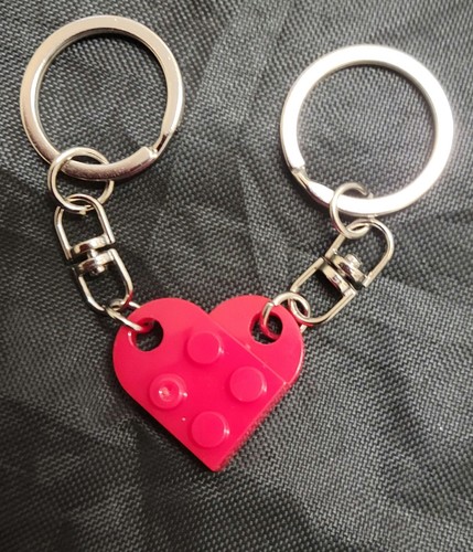 Lego bricks heart keyring - bricks,