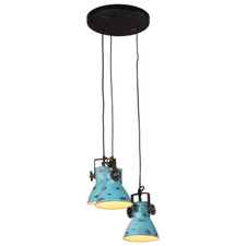 vidaXL Lampada Pensile 25 W Blu Anticato 30x30x100 cm E27