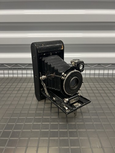 Antica fotocamera pieghevole - antica,