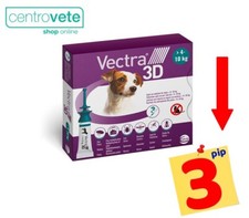 VECTRA 3D Cane 4 -10 Kg  3 Pipette ⇢ Antiparassitario per CANI di taglia Piccola